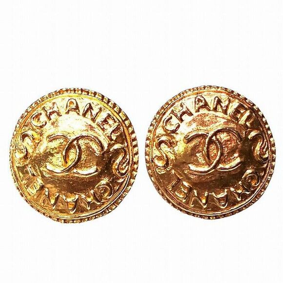 Pre Loved chanel Women metallic | gold Earrings - Picture 1 of 8